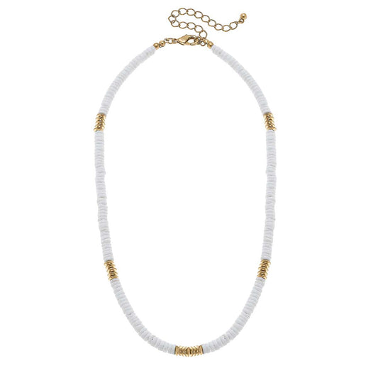Joanna Beaded Shell Necklace in Ivory