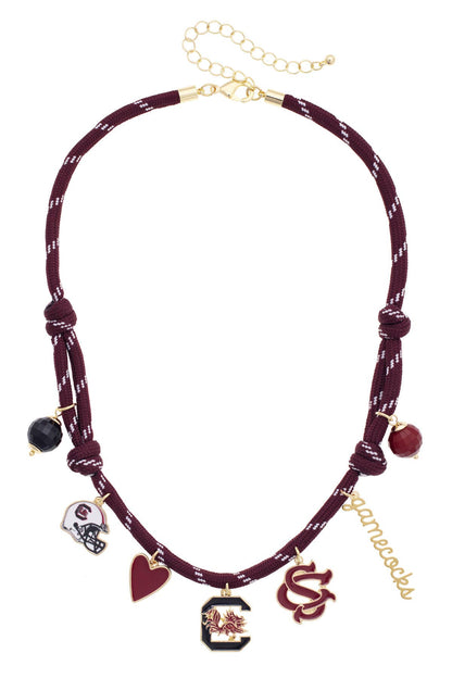 South Carolina Gamecocks Paracord Multi Charm Necklace