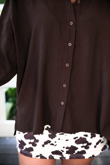 Chocolate Button Up Blouse