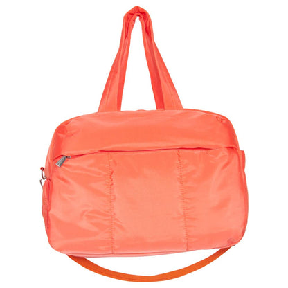 Coral Puffer Weekender Bag w/ Pass-Thru Slip