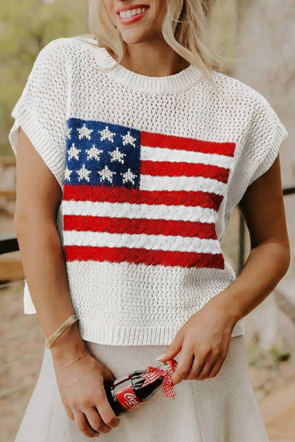 USA Flag Crochet Top