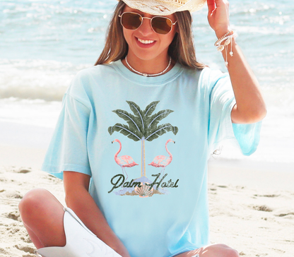 Preppy Palm Hotel Graphic Tee Summer Palm Springs Vacation