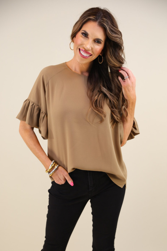 Rebecca Ruffle Sleeve Top