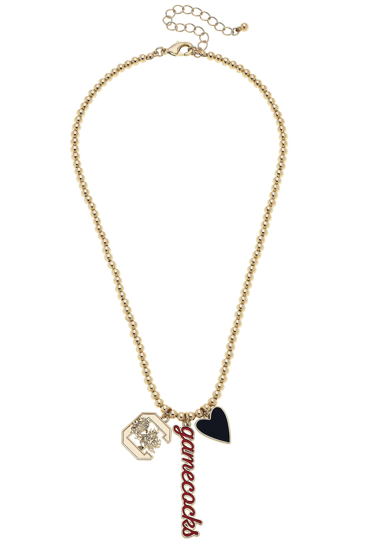 South Carolina Gamecocks Ball Bead Charm Necklace