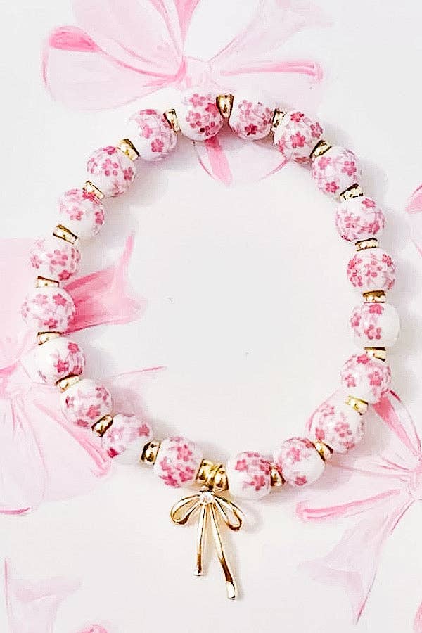 Jen Pink Floral Beaded Bracelet