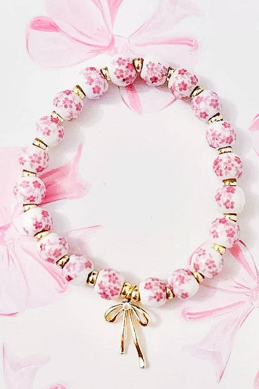 Jen Pink Floral Beaded Bracelet
