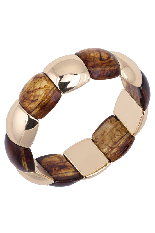 Margaux Resin Stretch Bracelet in Tortoise