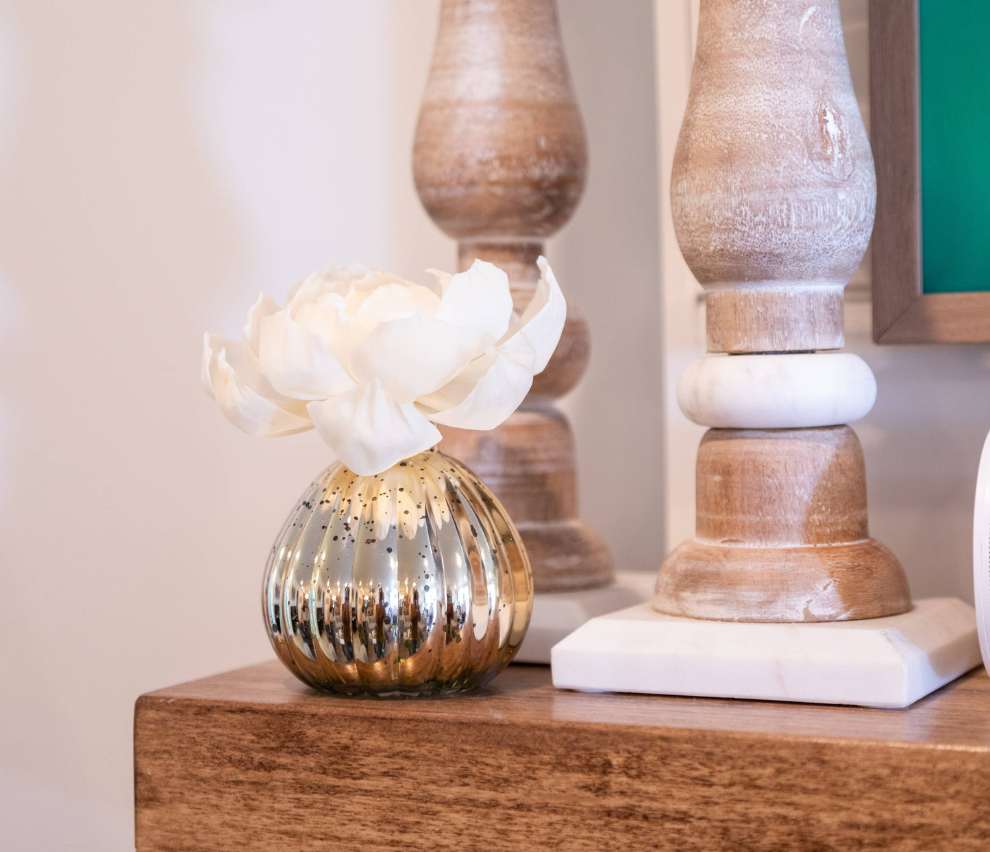 Sweet Grace Plaid Flower Diffuser | Metallic Vessel