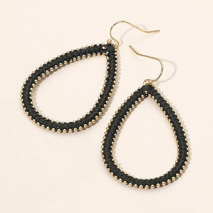 Faux Leather Teardrop Earrings