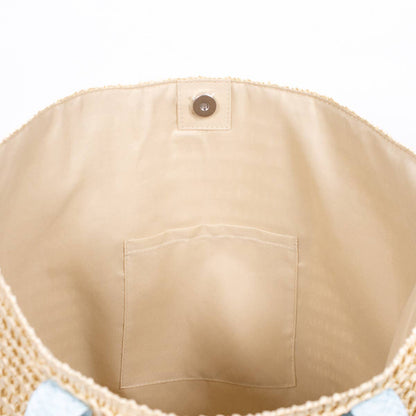 Brittney Beach Tote   Natural/Black   19.5x13.5x6
