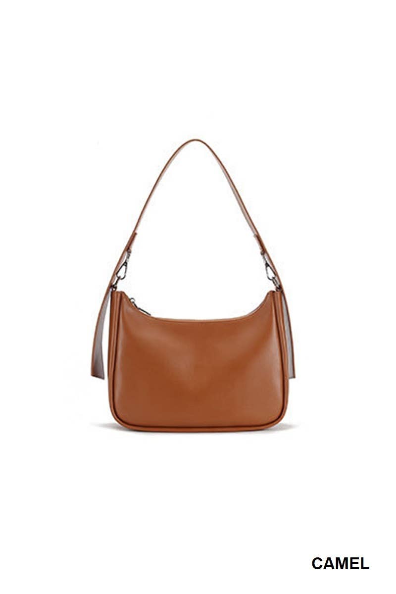 Vegan Leather Baguette Hobo Shoulder Bag