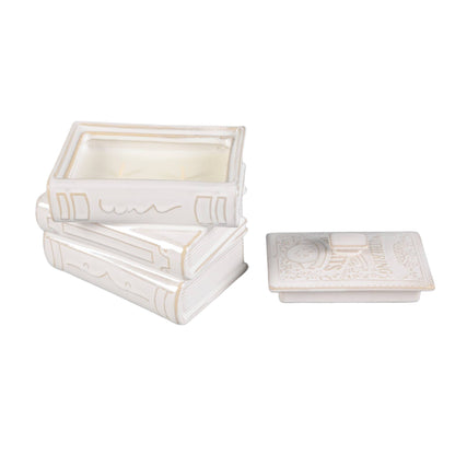 6.25" Ceramic Stacked Books Candle – Fresh Air (19 oz)