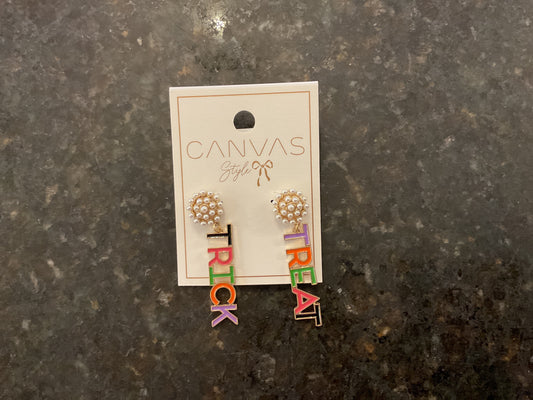 Trick or Treat Pearl Cluster Earrings
