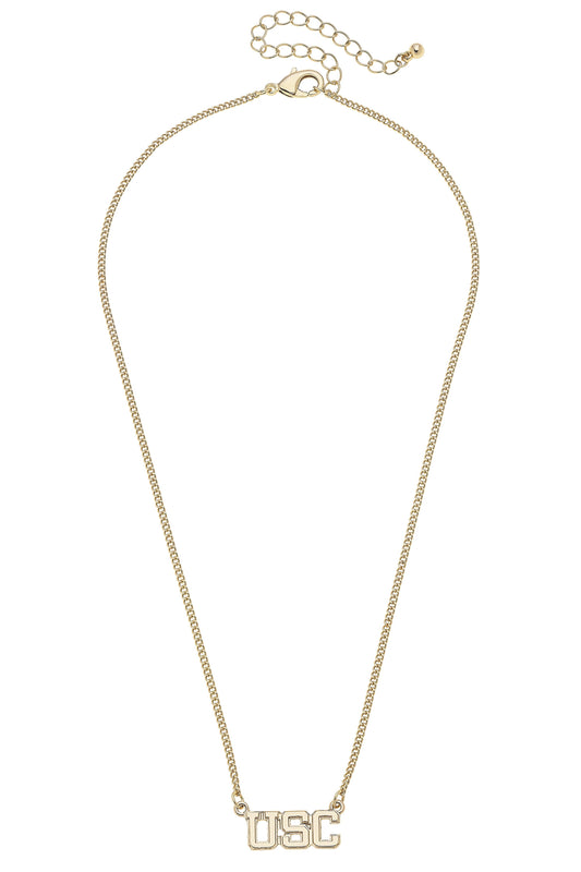South Carolina Gamecocks Varsity Outline Necklace