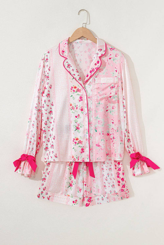 Floral Bow Tie Pajama Set