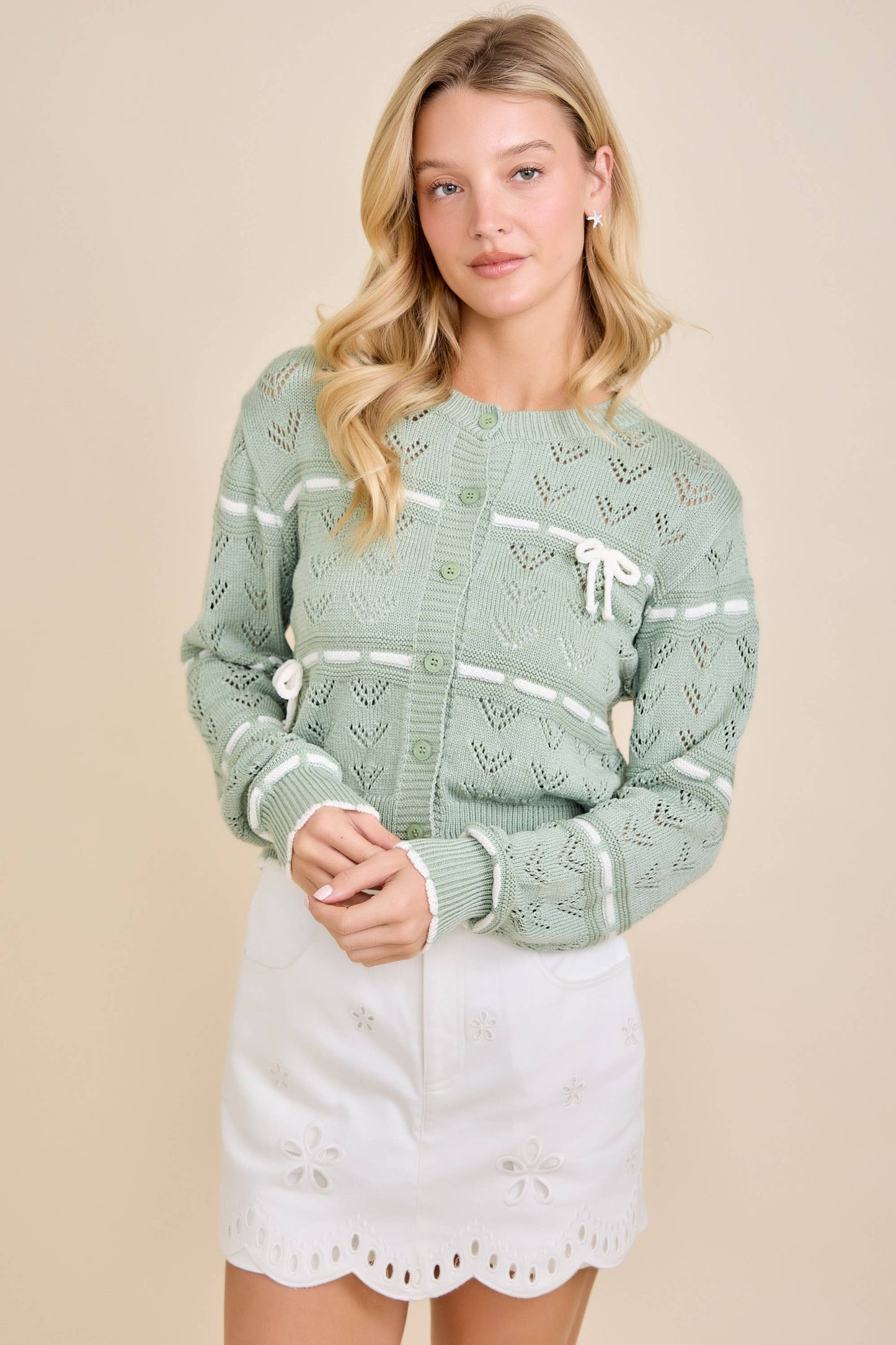 Embroidered Scallop Skort