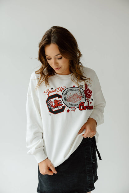 South Carolina Layer Patch Lantern Sleeve Crew