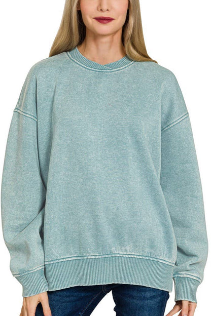 Acid Wash Oversized Pullover