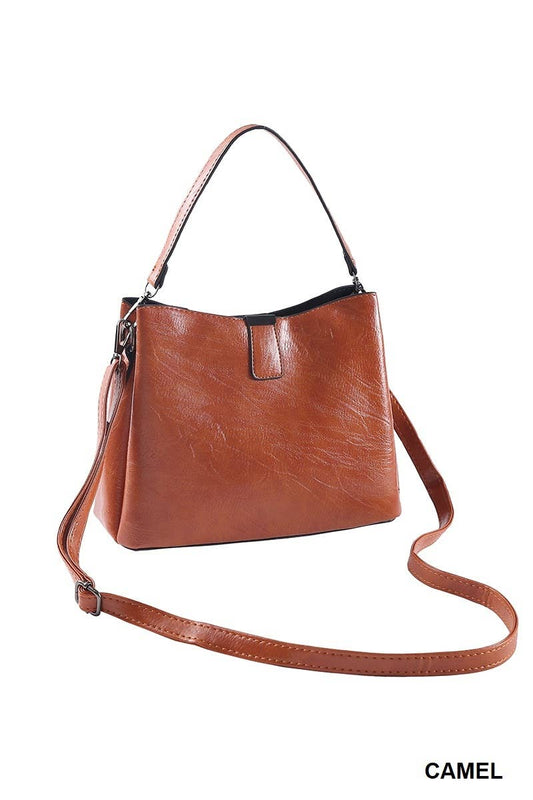 Vegan Leather Bucket Shoulder Bag