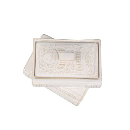 6.25" Ceramic Stacked Books Candle – Fresh Air (19 oz)