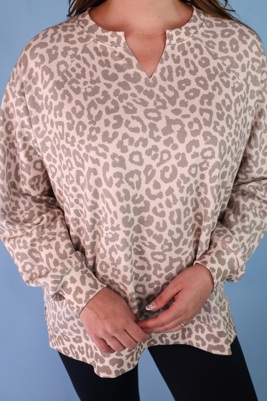 Leopard Terry Pullover