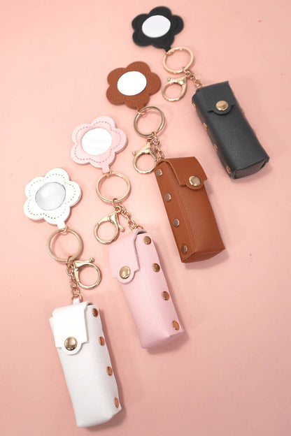 TRENDING VEGAN LEATHER LIP BAG CHARM KEYCHAINS