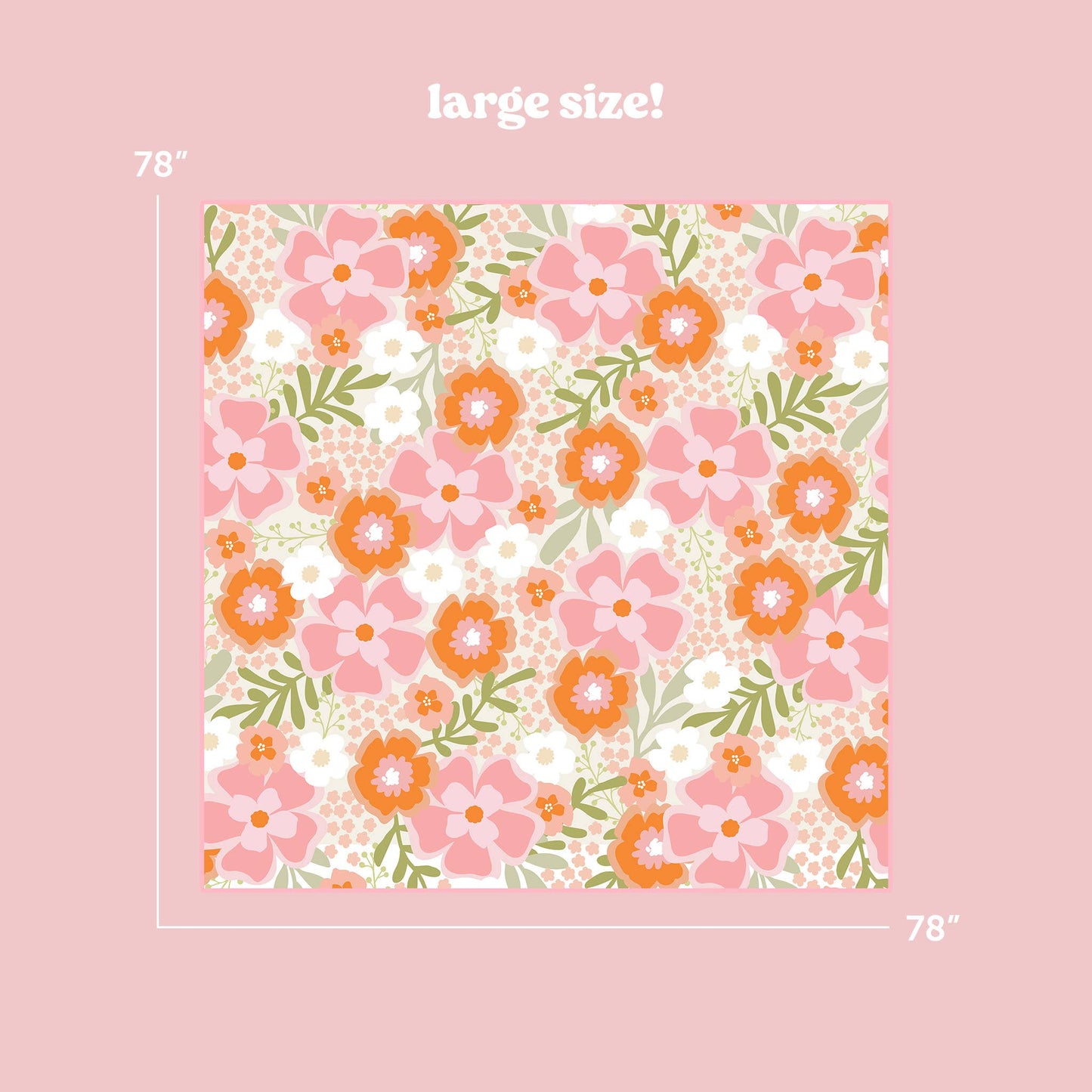 On-the-Go Quilted Blanket-Beyond Blooms Pink Orange