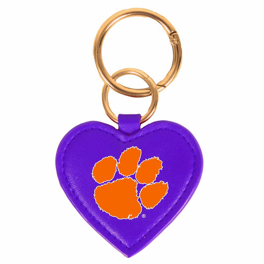 Clemson Tigers Heart Purse Charm/ Key Ring
