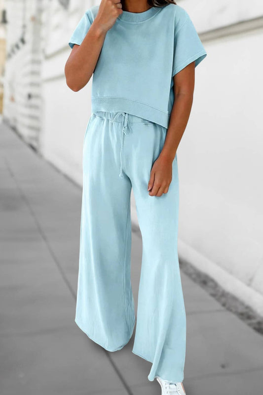 Tee & Wide Leg Pants 2pc Set