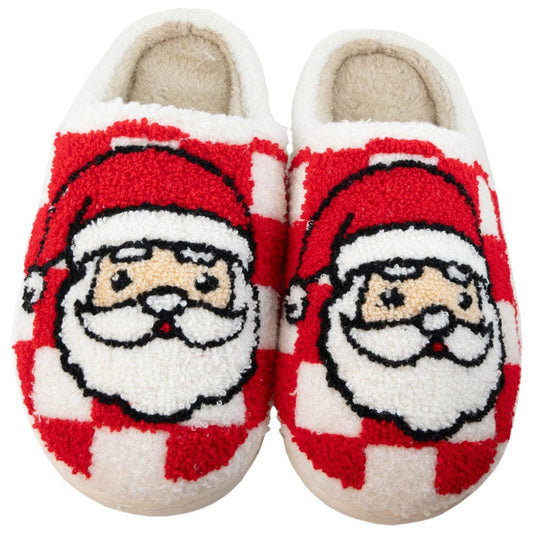 Santa Red Checkered Best Women's Slippers