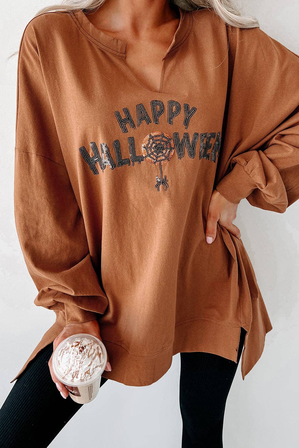Happy Halloween Sequin Top