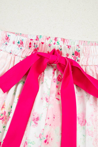 Floral Bow Tie Pajama Set