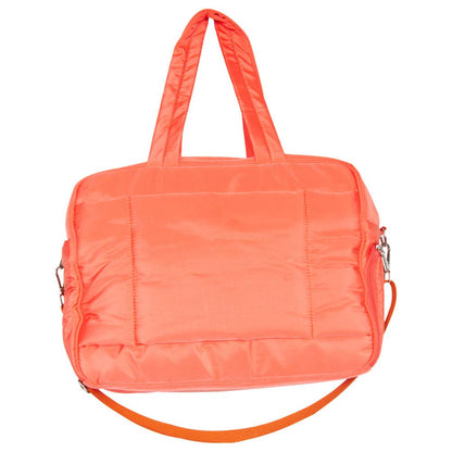 Coral Puffer Weekender Bag w/ Pass-Thru Slip