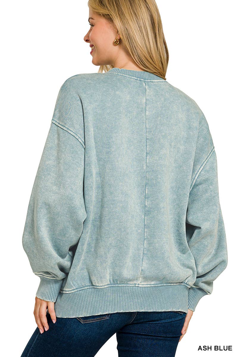 Acid Wash Oversized Pullover