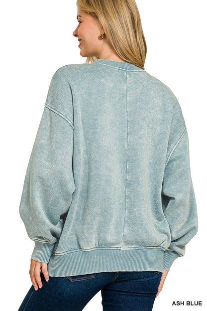 Acid Wash Oversized Pullover
