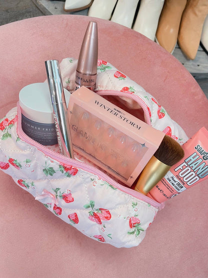 Medium Strawberry Makeup Bag