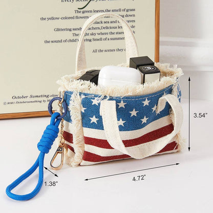USA Mini Canvas Tote Bag Charm