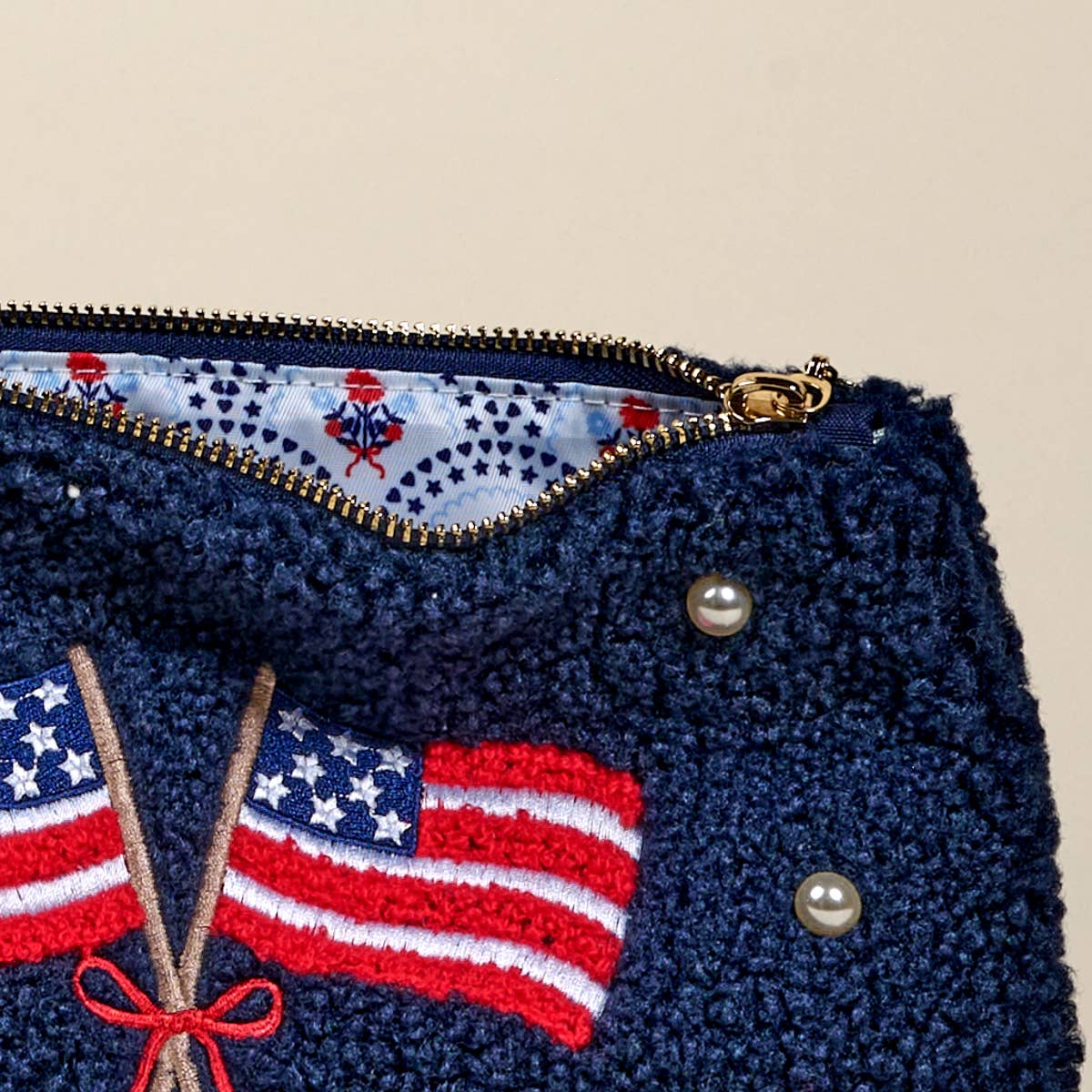 Teddy Pouch–American Flags