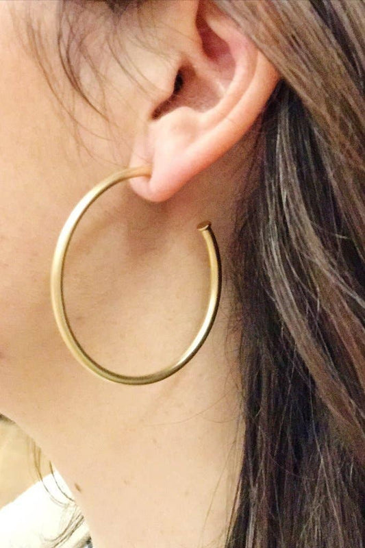 Gold Matte Hoops