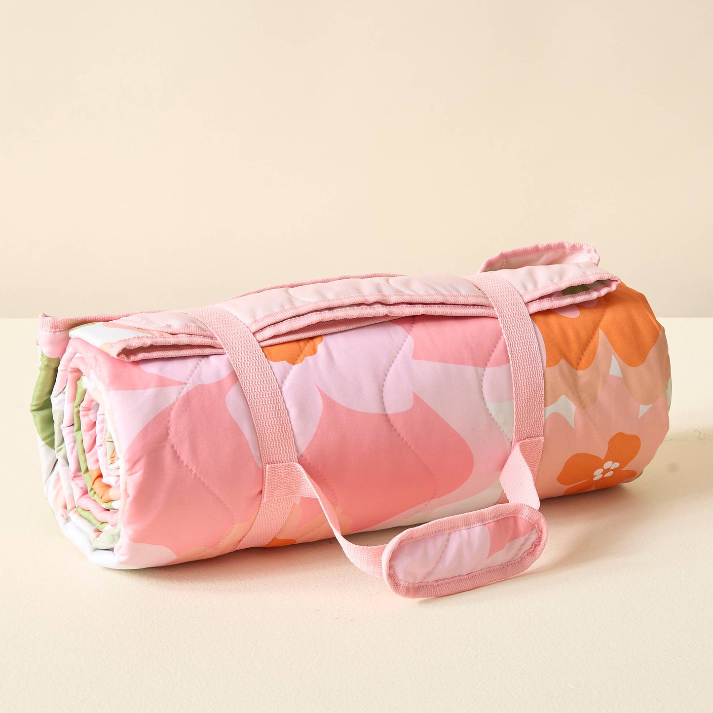 On-the-Go Quilted Blanket-Beyond Blooms Pink Orange