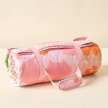 On-the-Go Quilted Blanket-Beyond Blooms Pink Orange