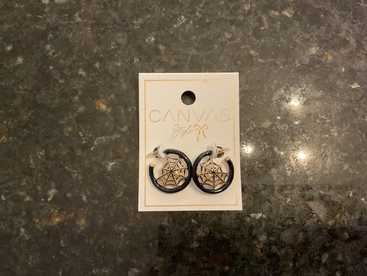 Spider Web Hoop Earrings