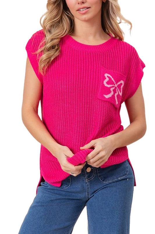Bow Patch Pocket Sweater