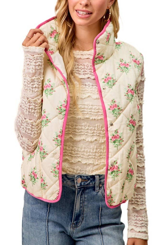 Floral Quilted Vest