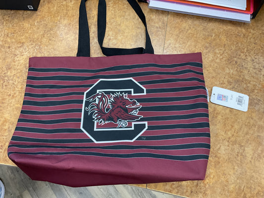 Gamecock Striped Canvas Tote