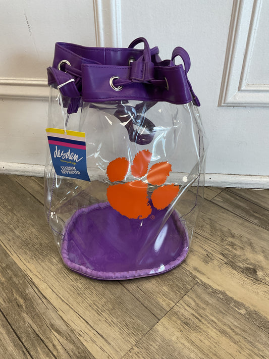 Clemson Tiger Paw Clear Bucket Bag
