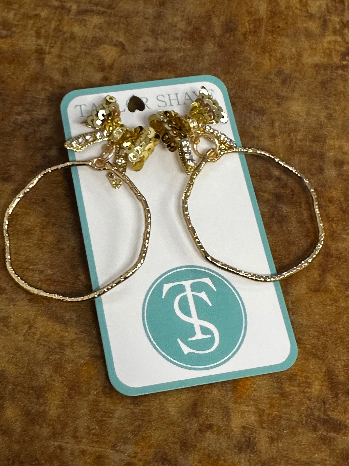 Bow sequin hoops