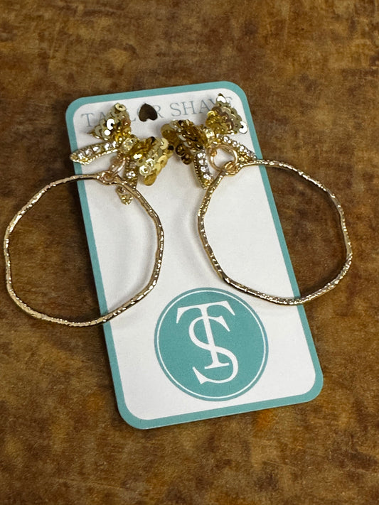 Bow sequin hoops