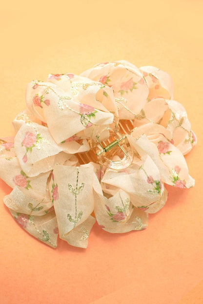 FLORAL SHEER BOW CLIP|