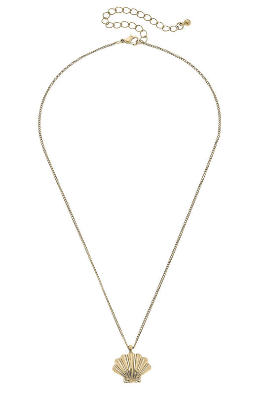 Mauri Clamshell Necklace in Shiny Gold